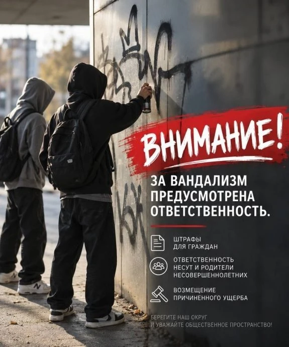 Внимание! За вандализм придется отвечать по закону.