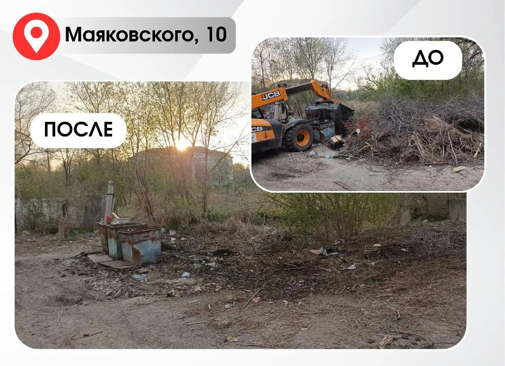 #работы_в_округе  В микрорайонах округа продолжаются работы по очистке контейнерных площадок.  ✔️Осо