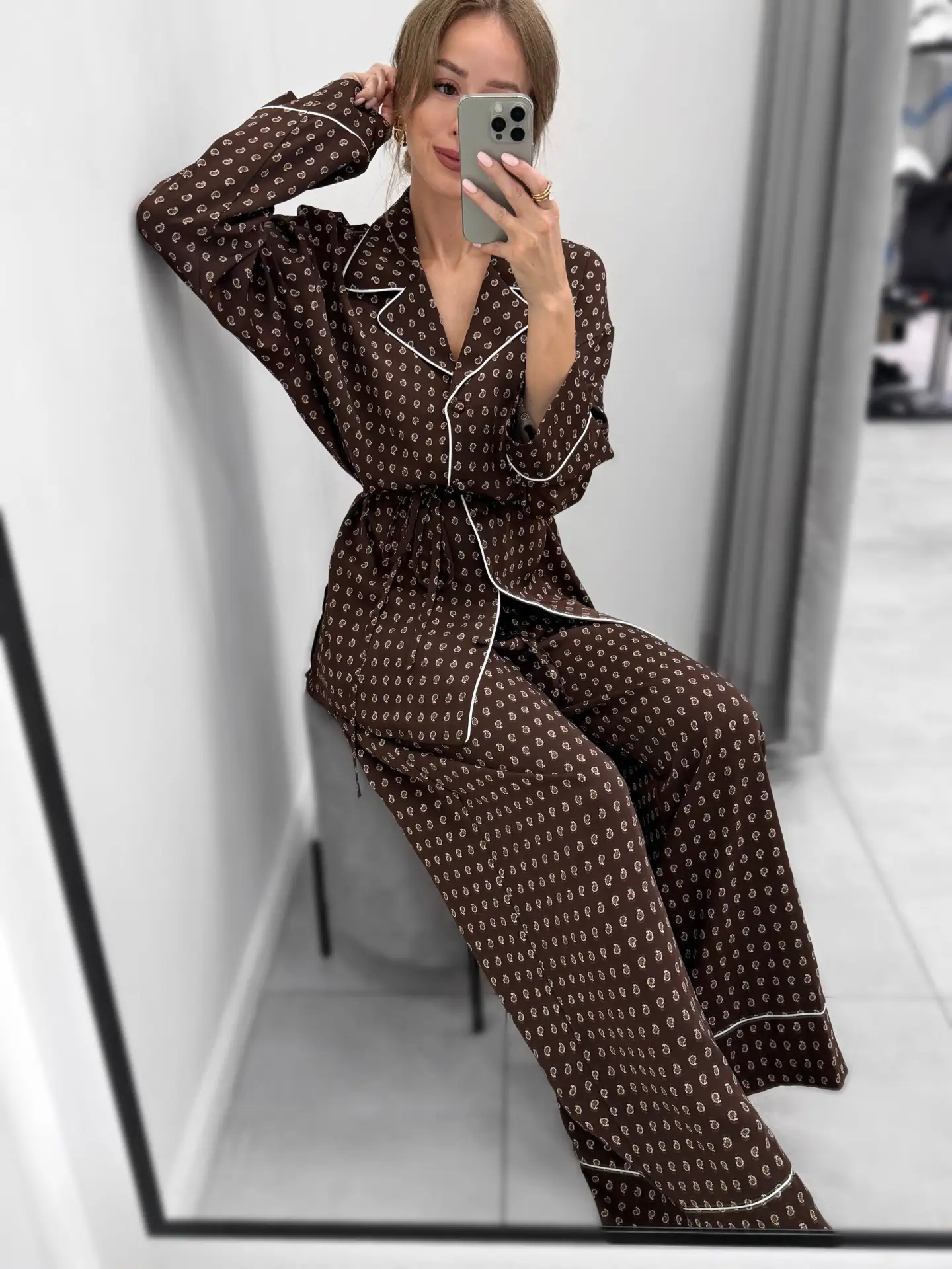 Костюм с пижамном стиле 3200🏷️
