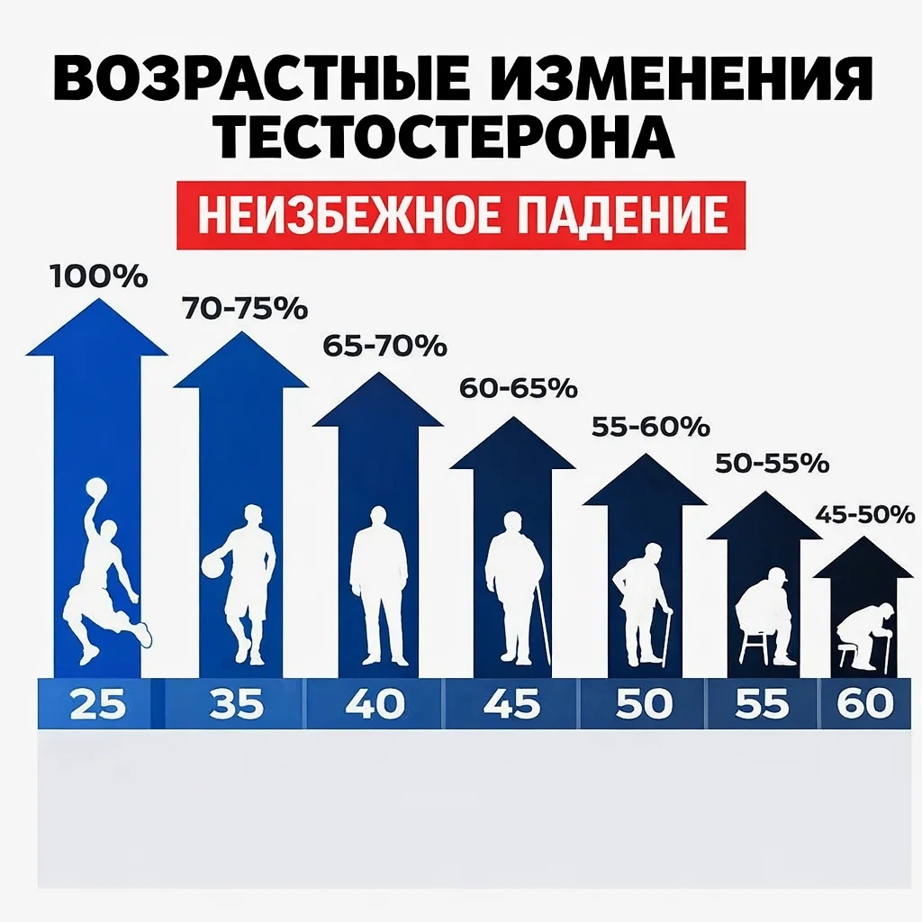 Вчера написал в ВК очень развернутый пост о возрастном падении тестостерона, и всех сопутствующих ас