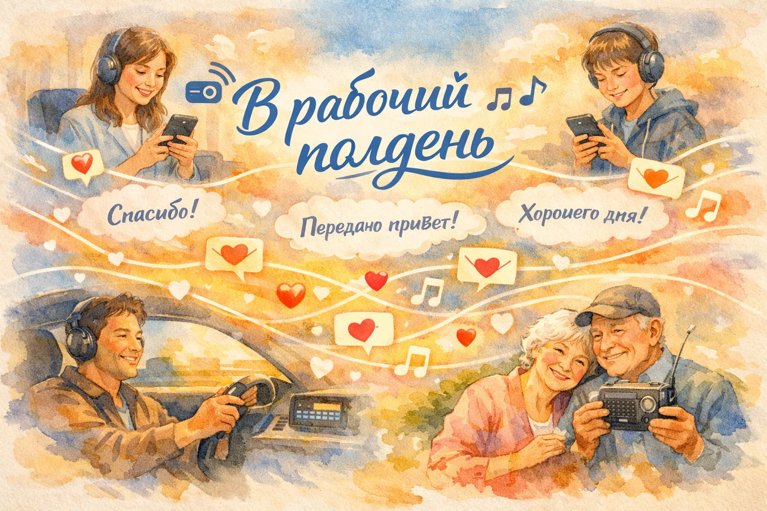 📻 «В рабочий полдень» — музыка, приветы, тёплые слова! 🎶

💌 Теперь ваши пожелания можно отправлят