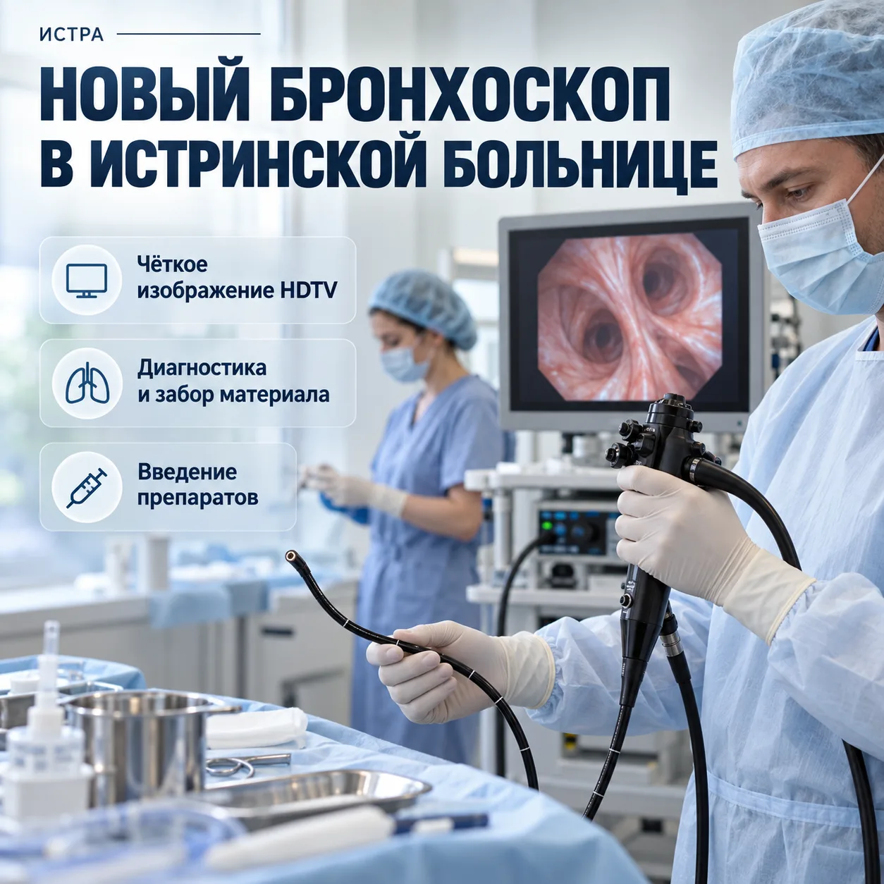 🏥 В Истринской больнице появился новый бронхоскоп