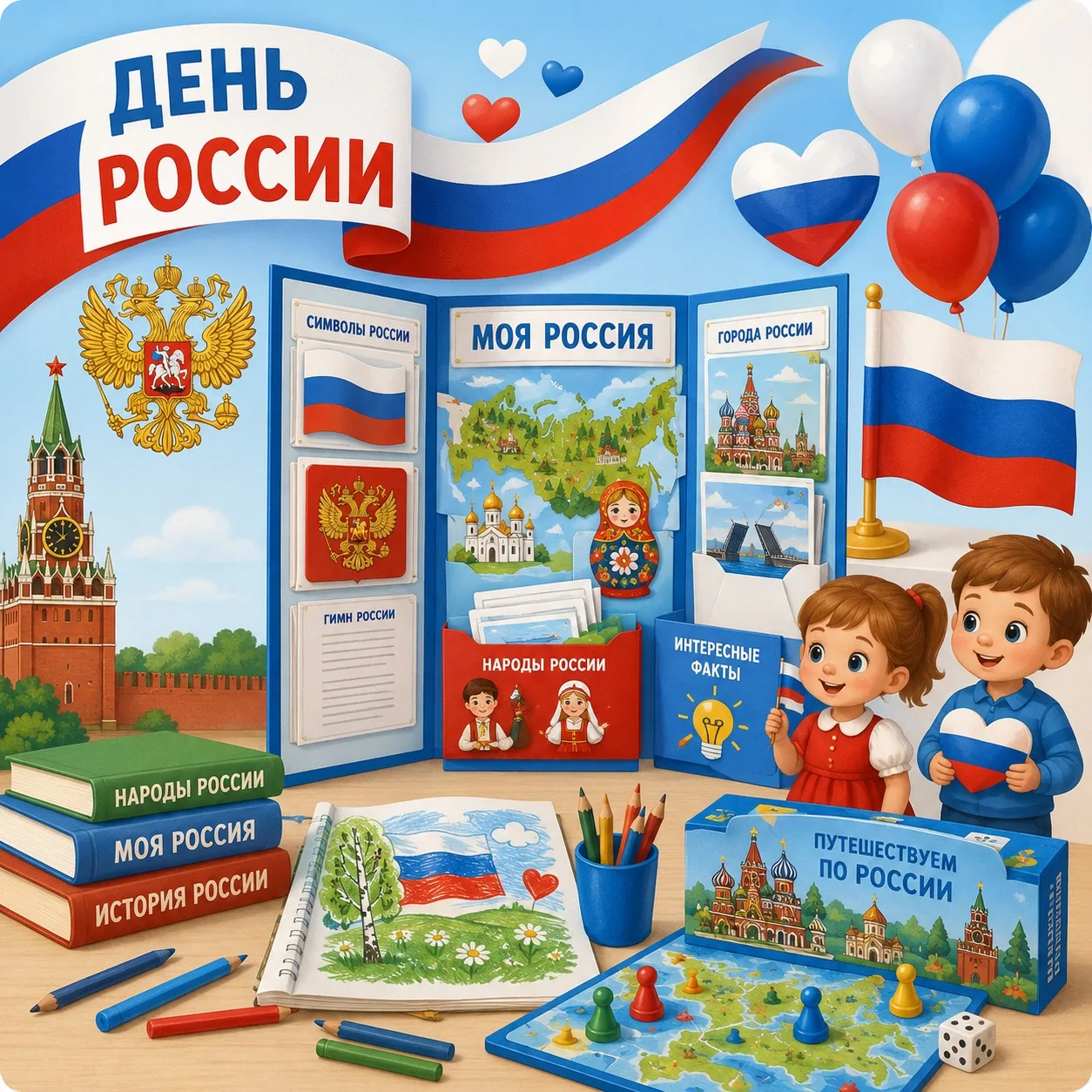 Накануне Дня России воспитанники старшей группы «Зернышки» приняли участие в тематическом мероприяти