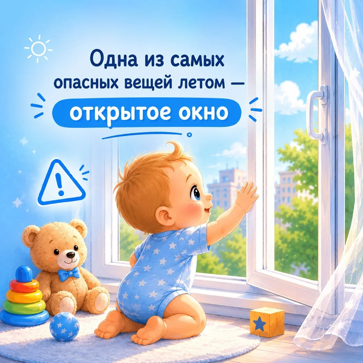 Одна из самых опасных вещей летом для детей -  это открытое окно. И да, «со мной такого не случится»