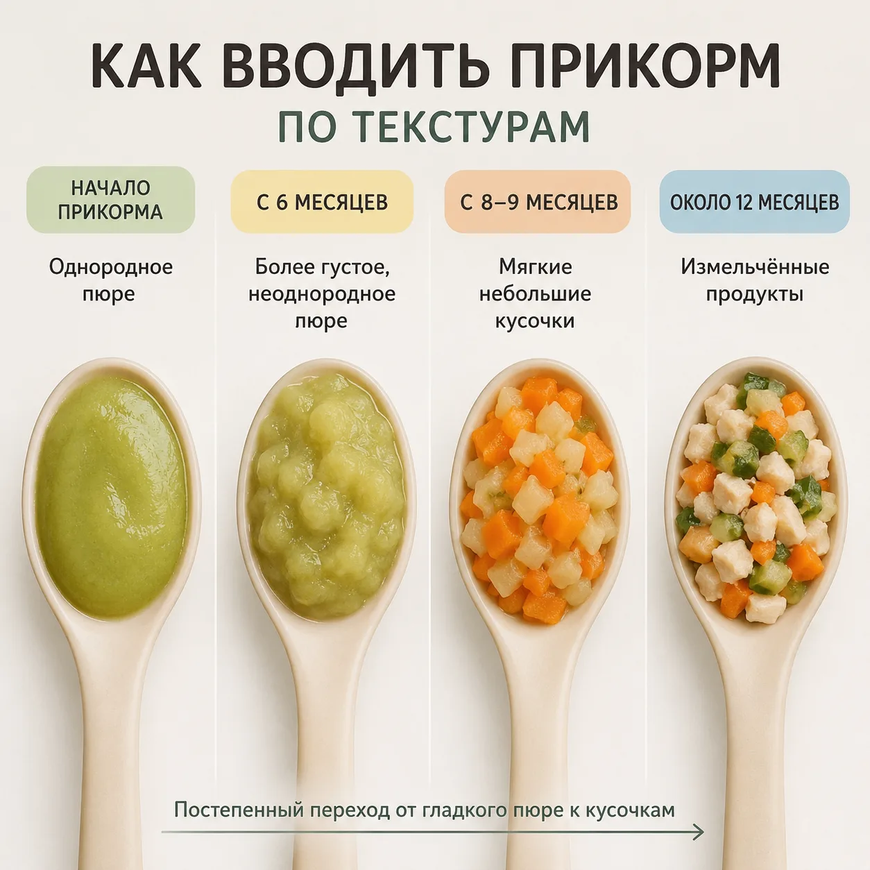 Ребёнок ест только пюре? Вот как правильно вводить текстуры 👇
