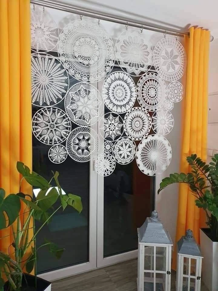 Вязаные шторы