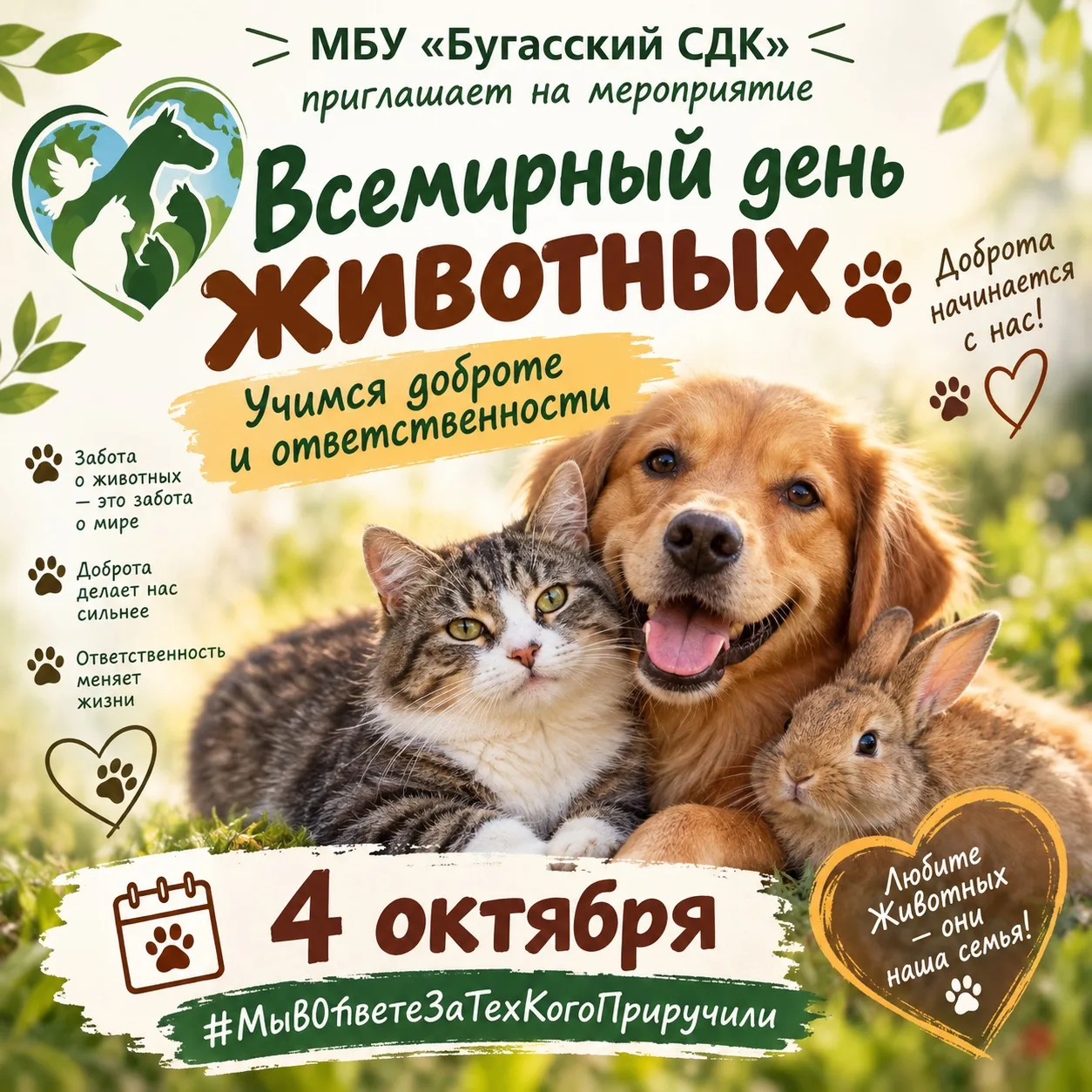🐾 Всемирный день животных: Учимся доброте и ответственности