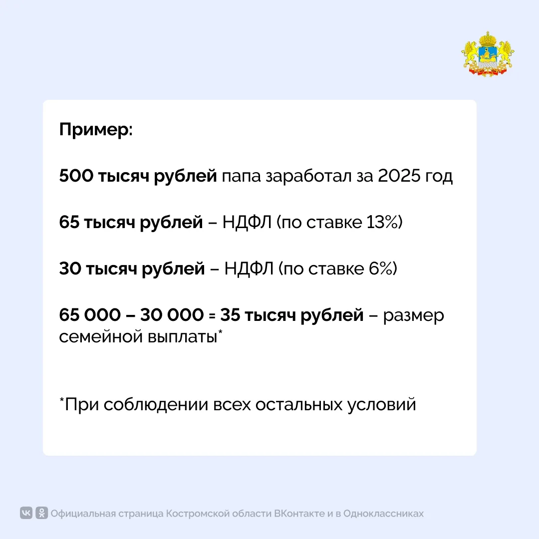 Работающие родители, у которых двое и более детей, а доходы не слишком высокие, смогут получить ежег