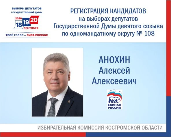 ✅ Избирательной комиссией Костромской области рассмотрены документы для регистрации кандидата в депу