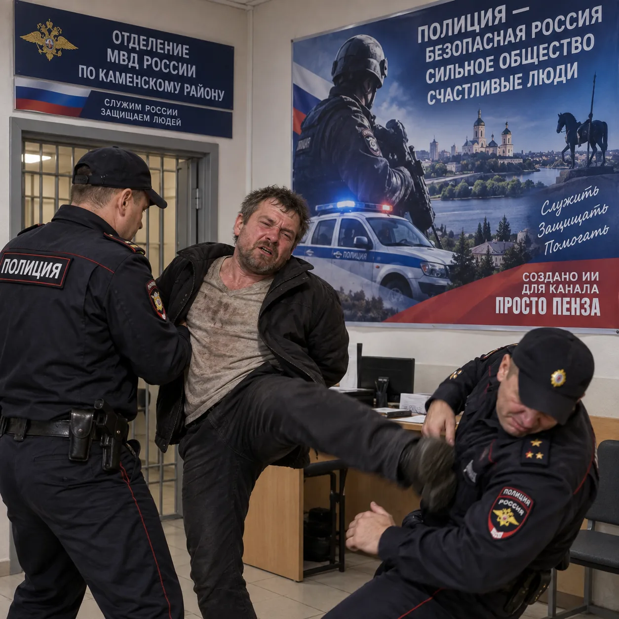 В Каменке задержан мужчина за нападение на полицейского.