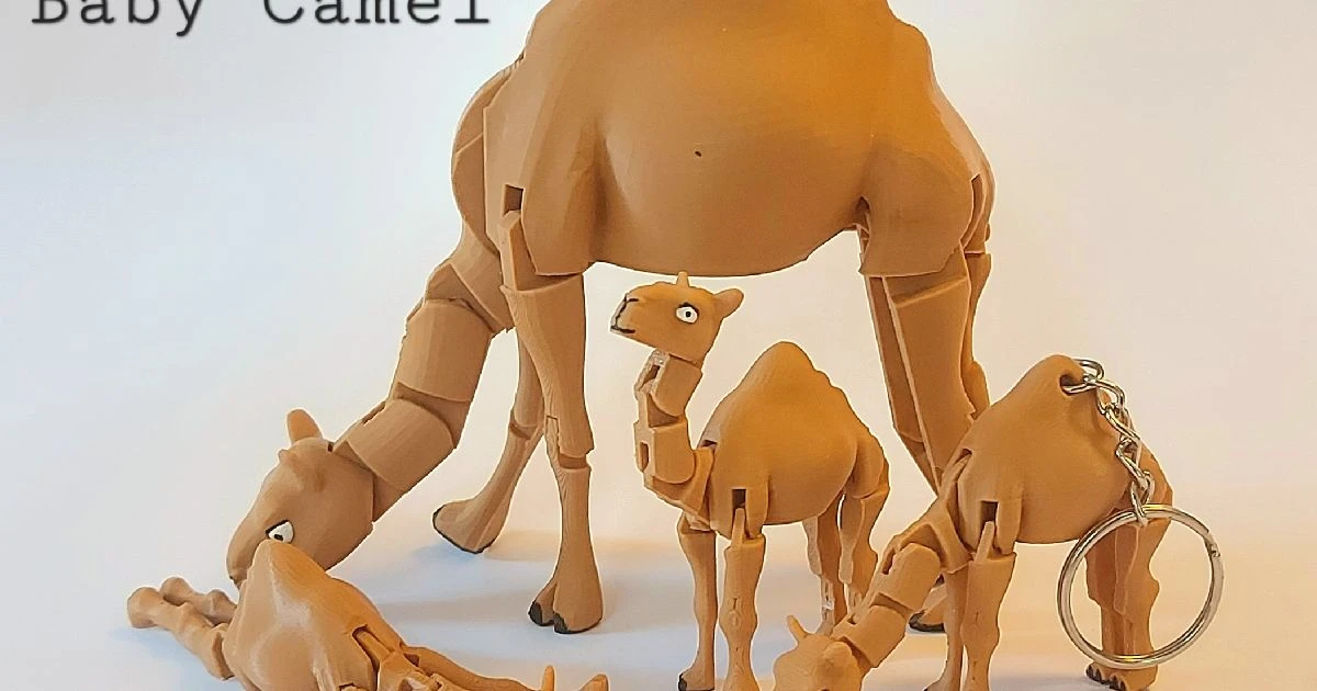Baby Camel (Print-in-Place)

Этот забавный верблюжонок с 10 подвижными суставами напечатается сразу 