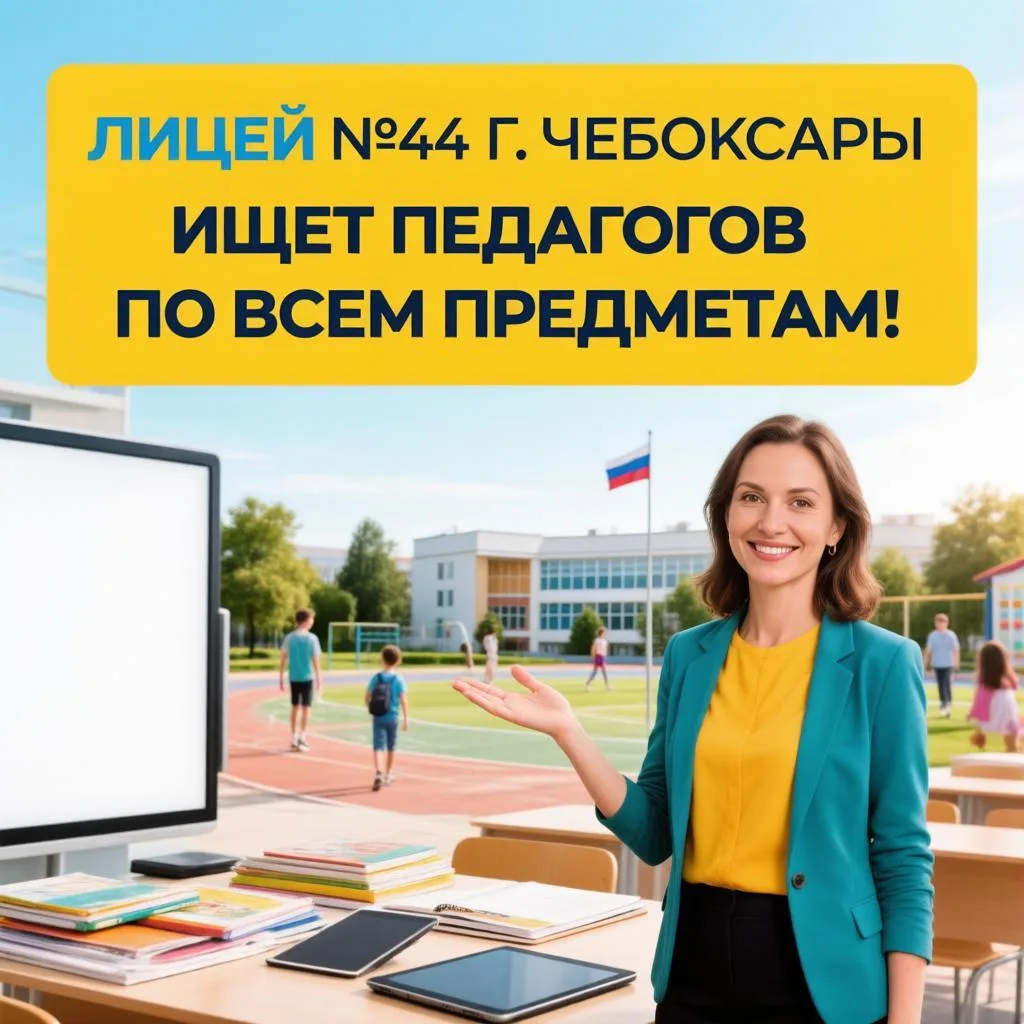 Лицей №44 г. Чебоксары открывает двери для новых ярких педагогов. У нас открыты вакансии практически