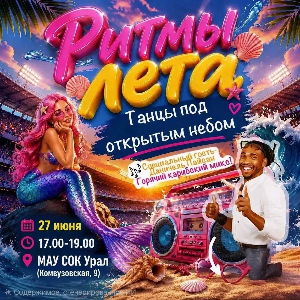 Лето. Стадион. Зумба 🔥

Готовы зарядиться энергией, драйвом и яркими эмоциями под открытым небом? ☀