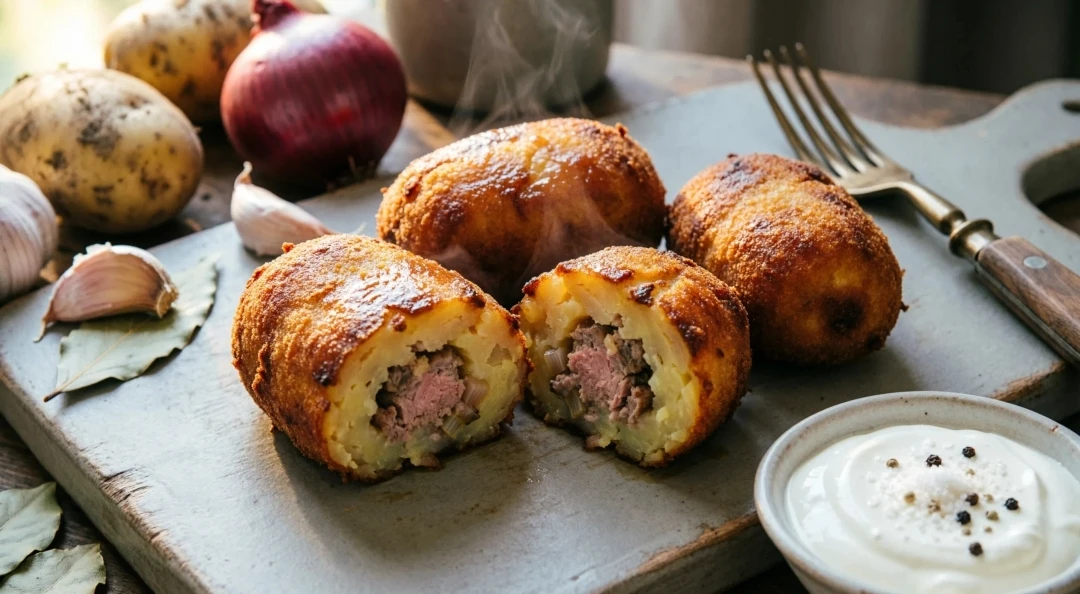 🥔 РУМЯНЫЕ КАРТОФЕЛЬНЫЕ ЗРАЗЫ С МЯСОМ НА СКОВОРОДЕ — 92₽/порция