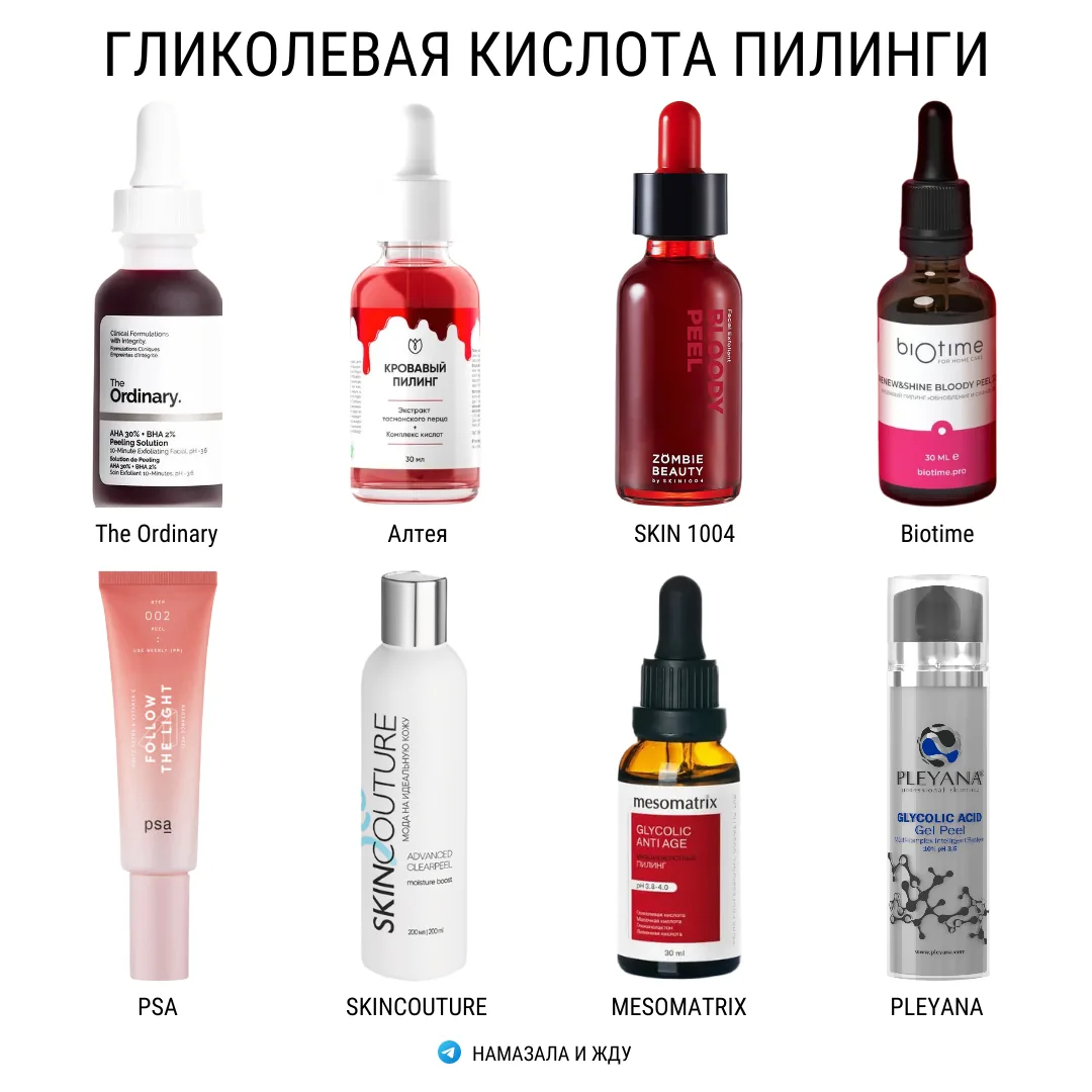 Подборка пилингов с гликолевой кислотой

Кому нужна гликолевая кислота и что она делает, было здесь.