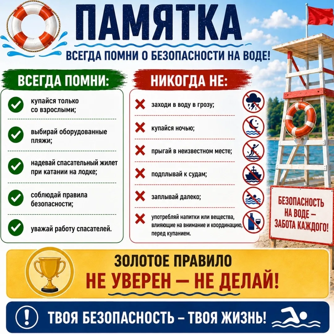 Чалтырская школа N11

🛟ПРАВИЛА ПОВЕДЕНИЯ НА ВОДНЫХ ОБЪЕКТАХ

☀️Лето - это отличное время для отдыха