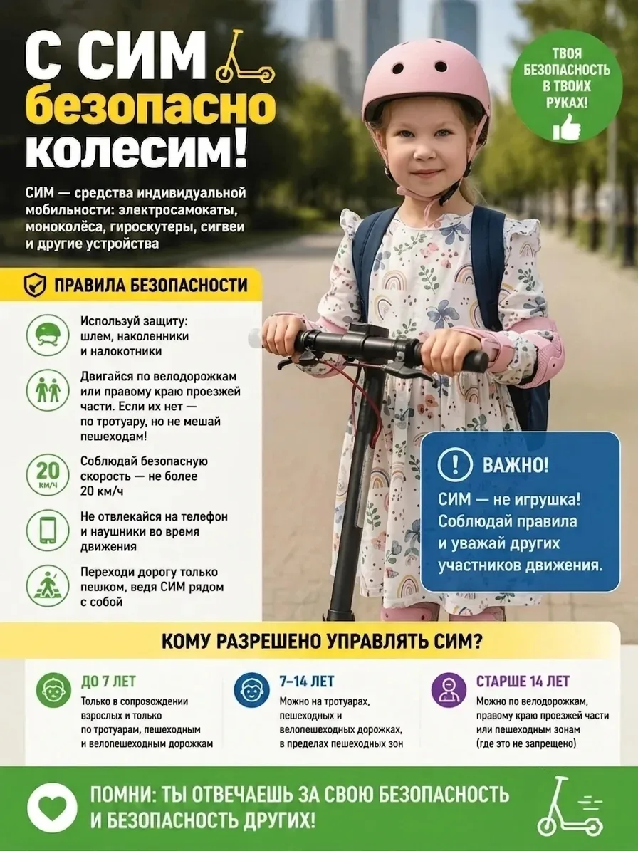 🛴 Осторожно: СИМ! Важная информация для родителей

Средства индивидуальной мобильности (электросамо