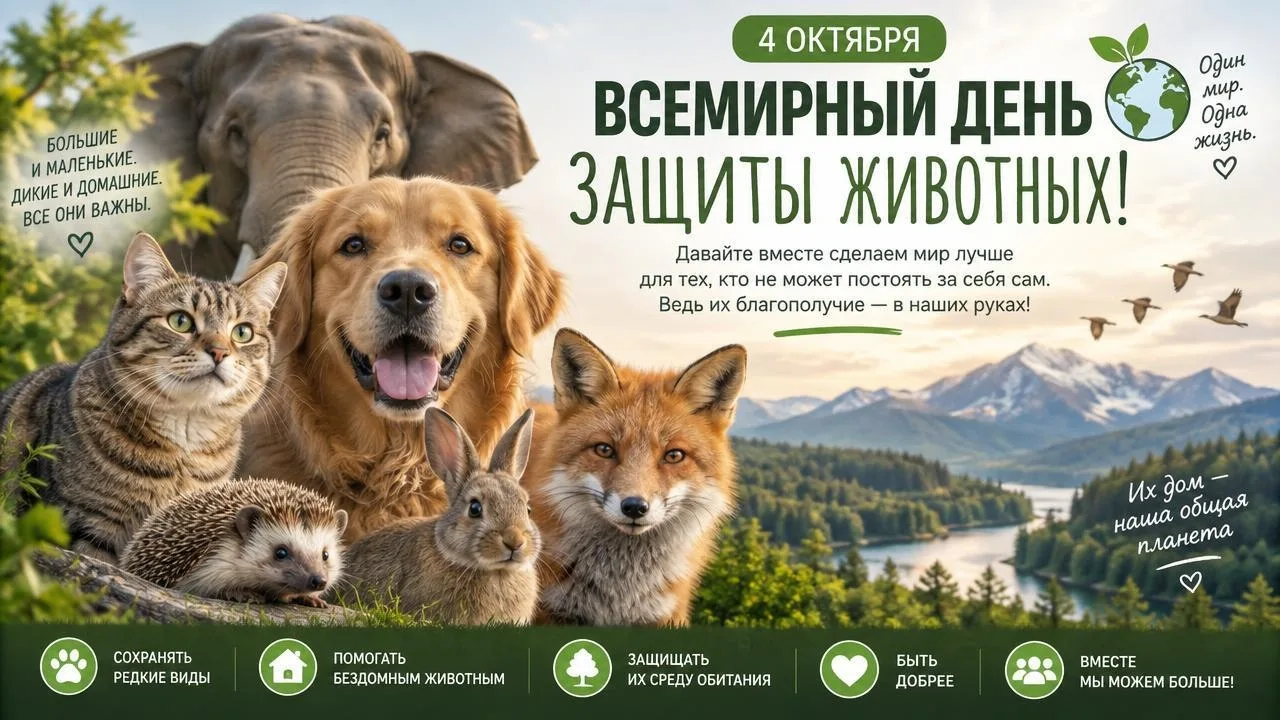 🐾 С Всемирным днём защиты животных! 🌍