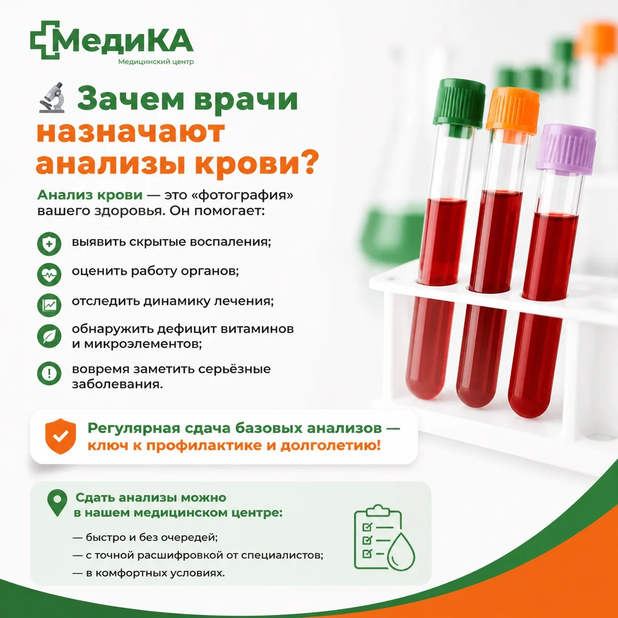 🔬 Зачем врачи назначают анализы крови?