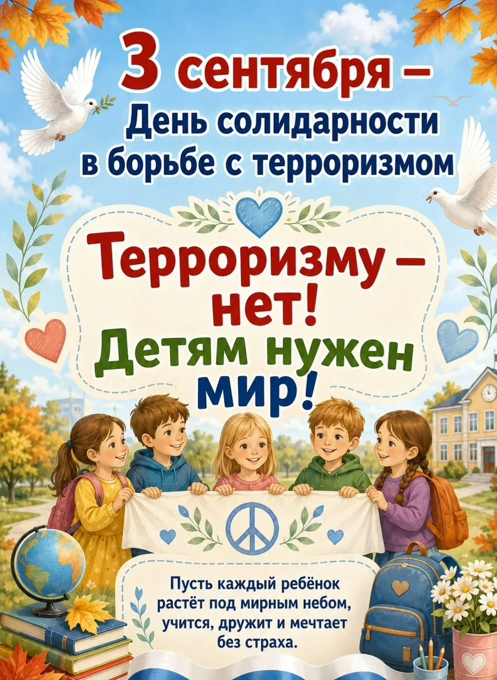 🕊Мастер-класс ко Дню солидарности в борьбе с терроризмом "Журавлик памяти".