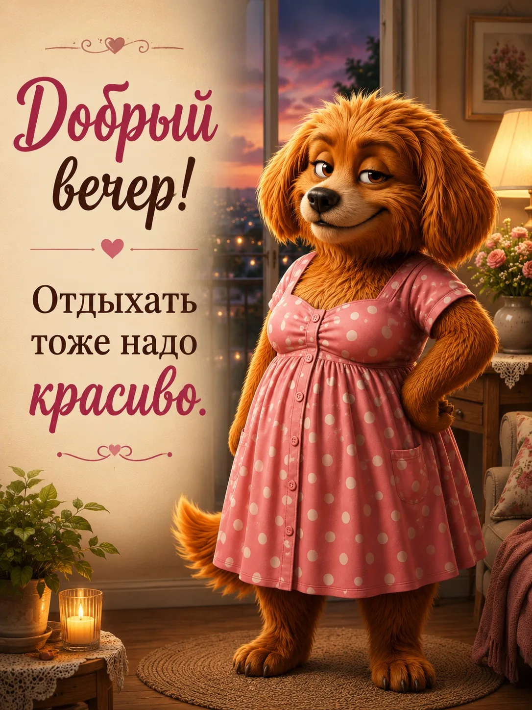 Добрый вечер ❤️

День заканчивается, дела подождут до завтра.

Налейте себе чего-нибудь вкусного, ук