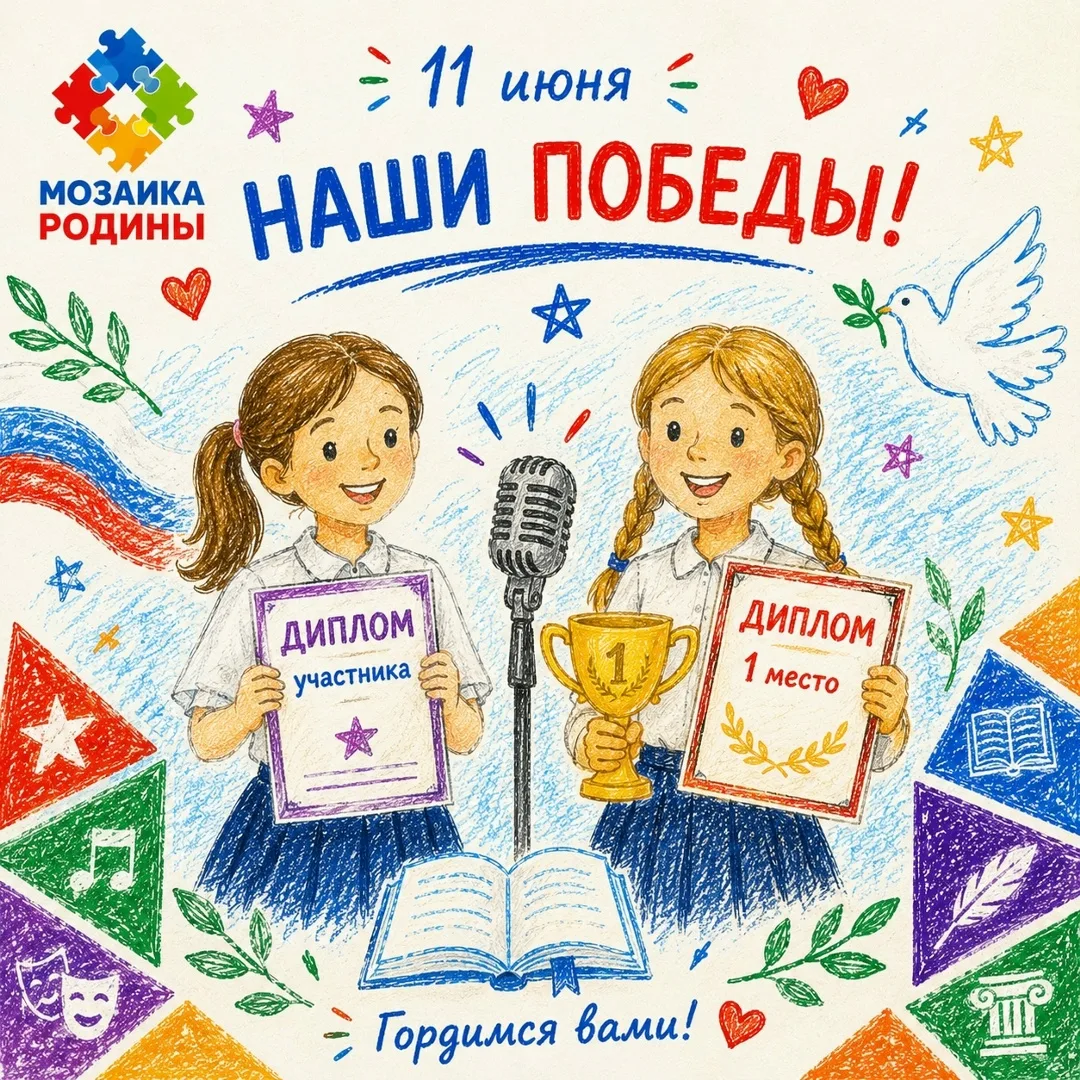 🏆 Поздравляем!
11 июня воспитанницы нашей гимназии Серпуховитина Анна и Морозова Александра приняли