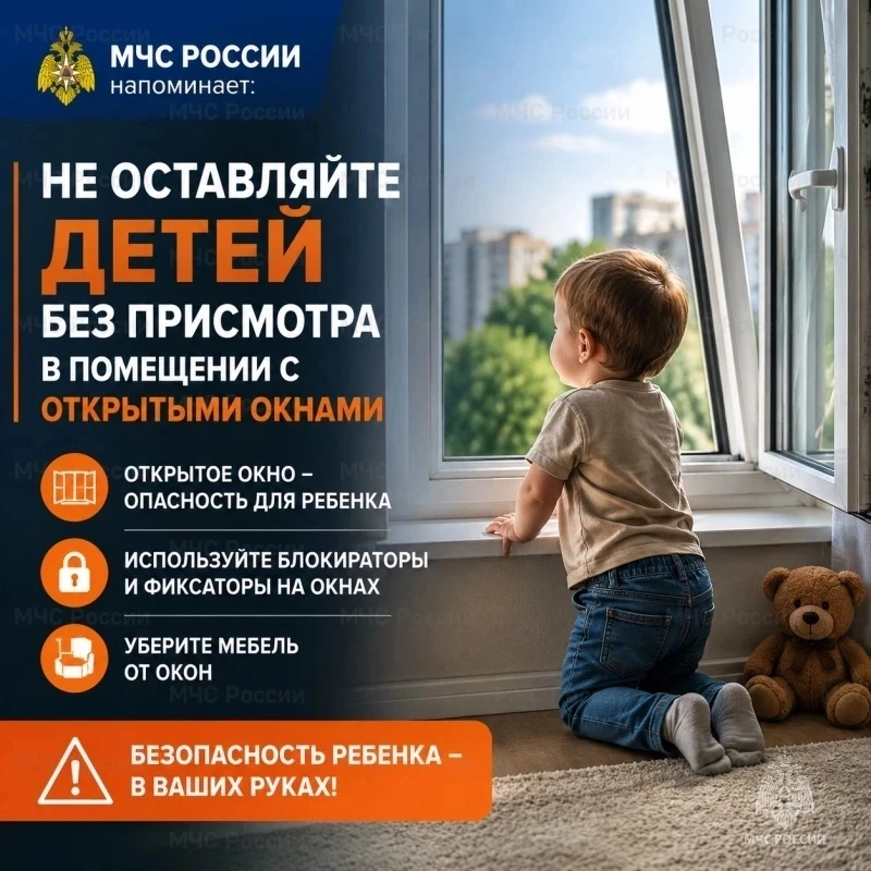 ❗️Безопасность детей у окон: основные правила