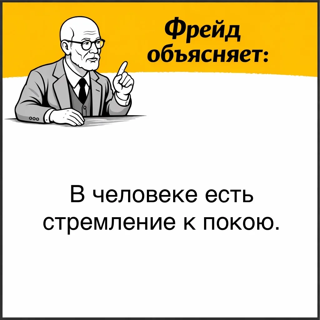 Фрейд предполагал, что психика стремится не только к развитию, удовольствию и жизни, но и к состояни