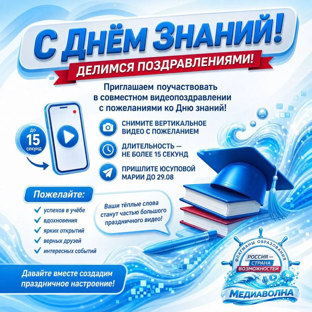 Создадим праздник вместе: запускаем видеоэстафету ко Дню знаний!