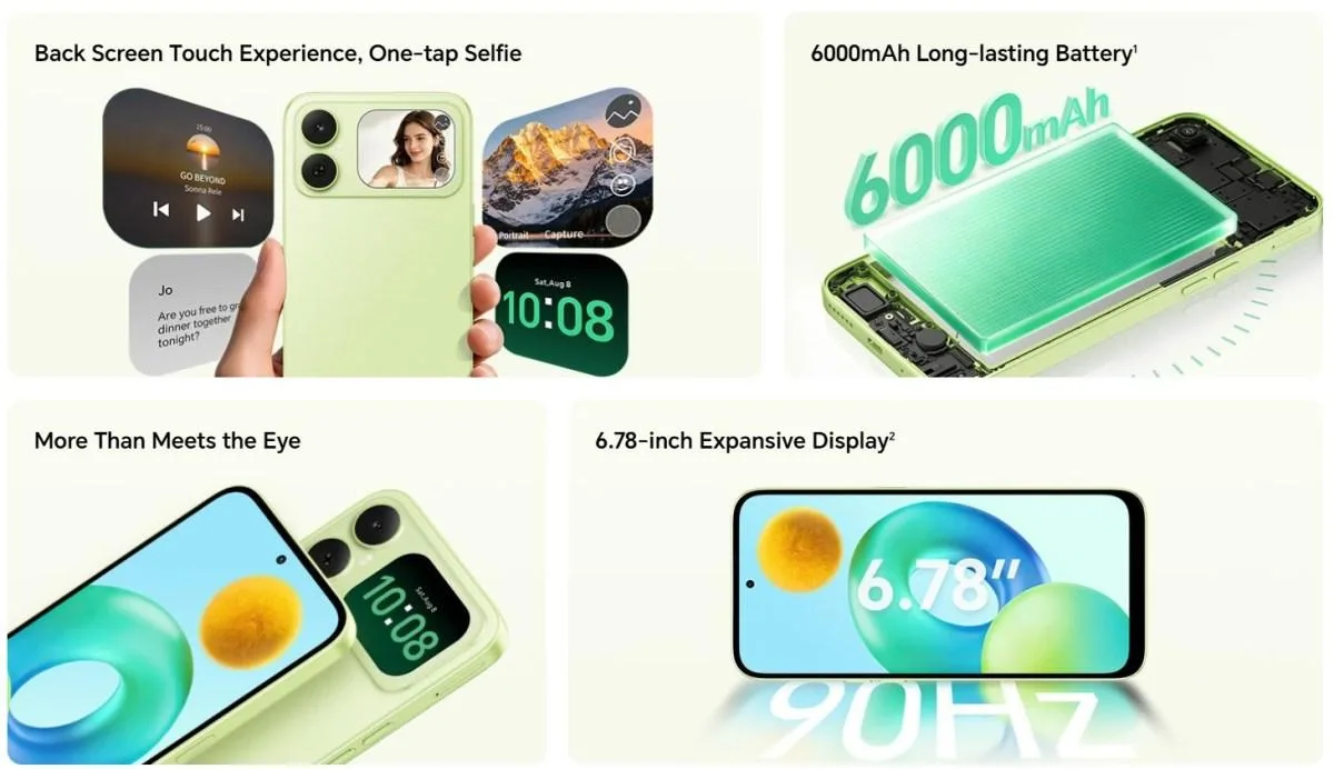 📱HONOR представила Play20C — недорогой смартфон с двумя дисплеями