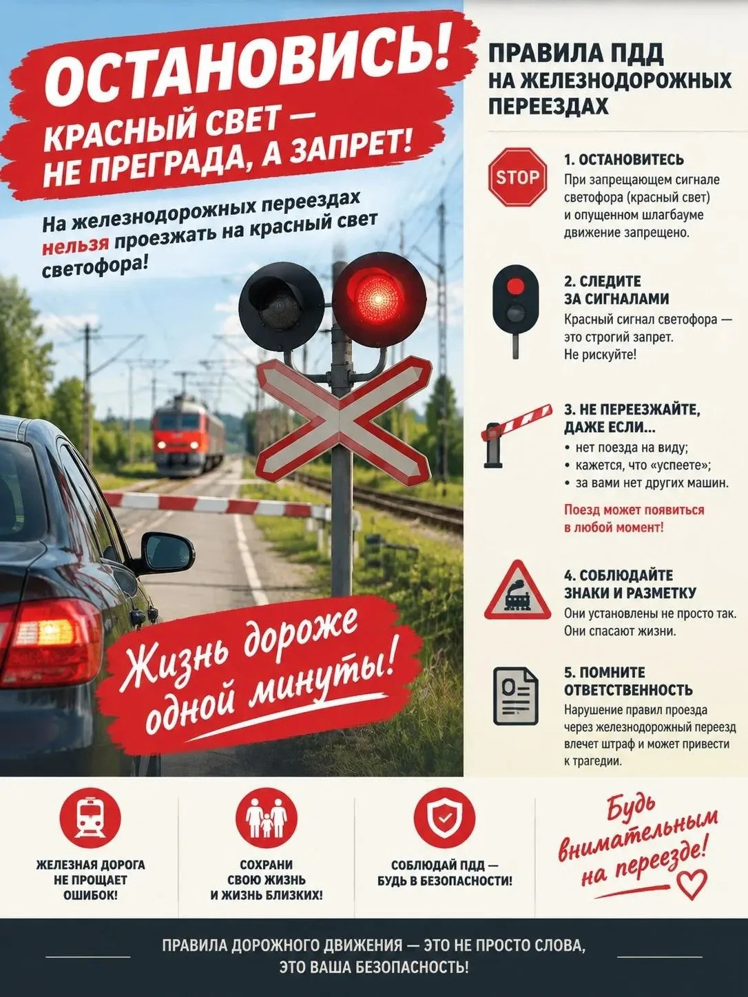 🚂 С начала года ситуация на железнодорожных переездах превратилась в катастрофу. ДТП п...