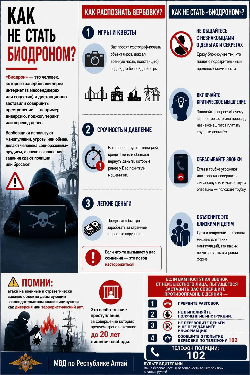 МВД по Республике Алтай разработало памятку «Как не стать биодроном?». Просьба максимал...