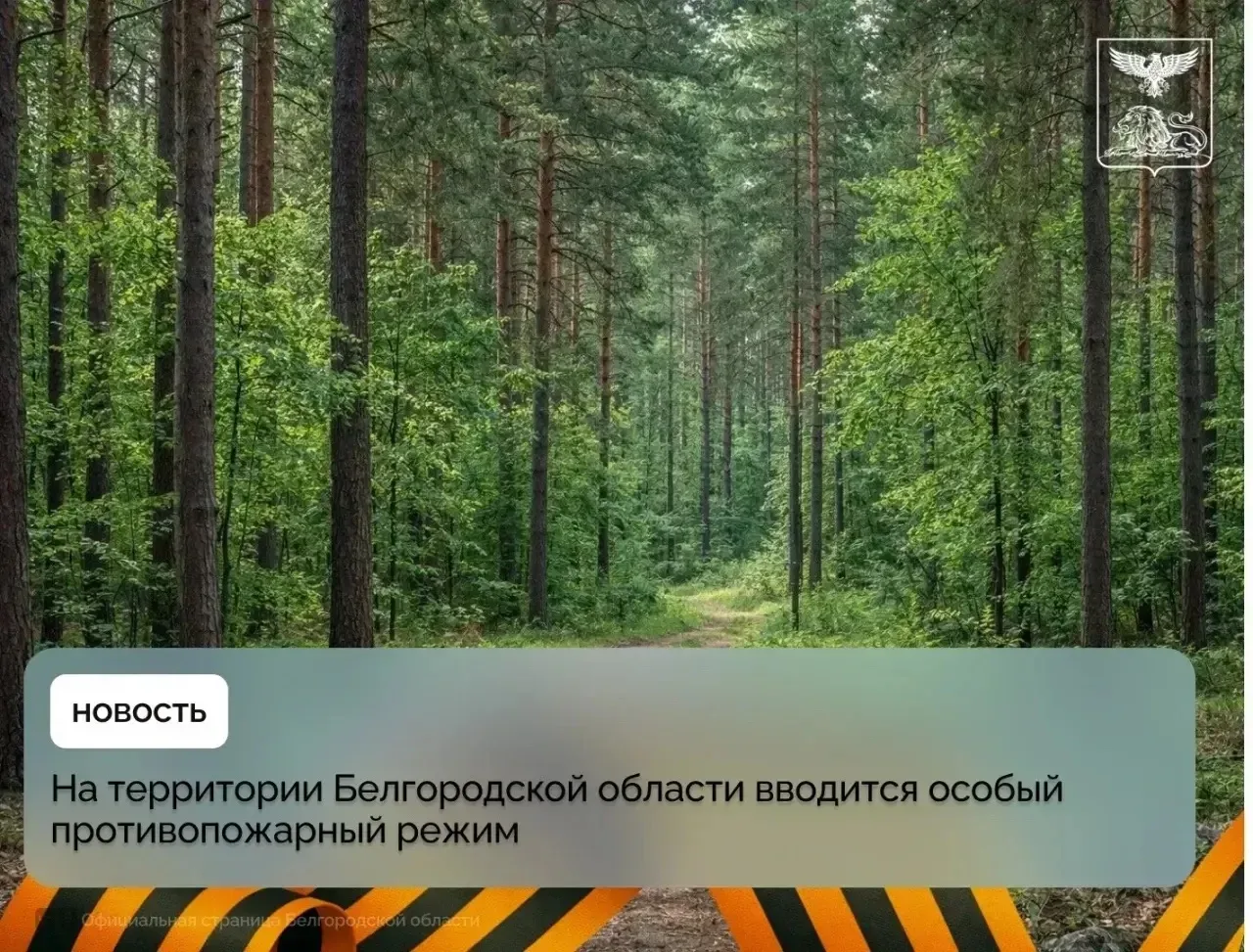 На территории Белгородской области вводится особый противопожарный режим