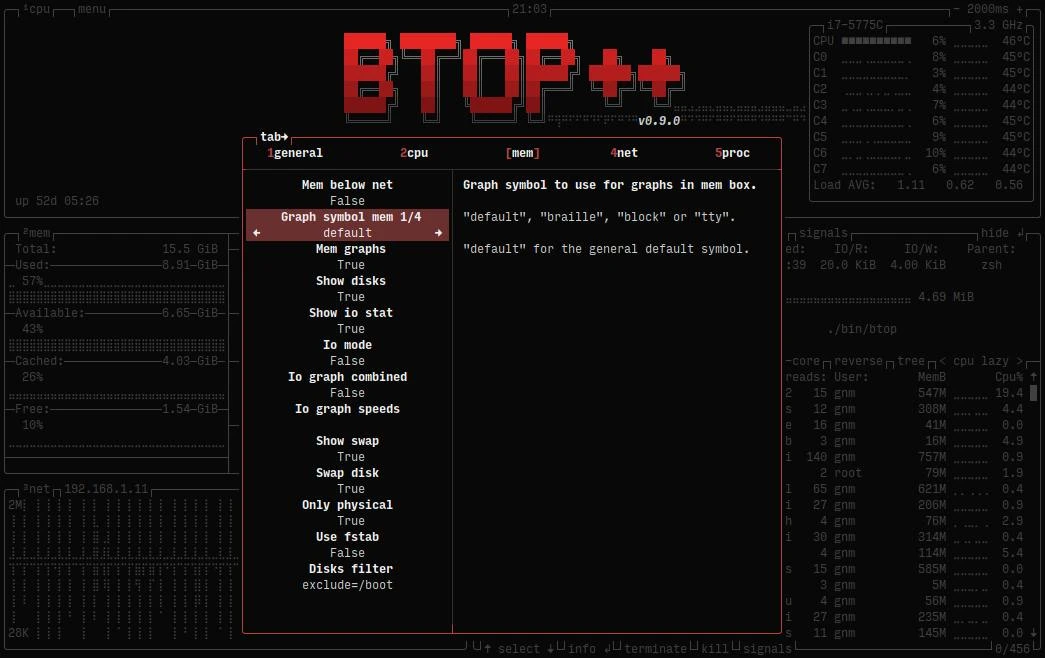 🛠Btop++ — это высокопроизводительный монитор ресурсов, написанный на C++, который предоставляет дета