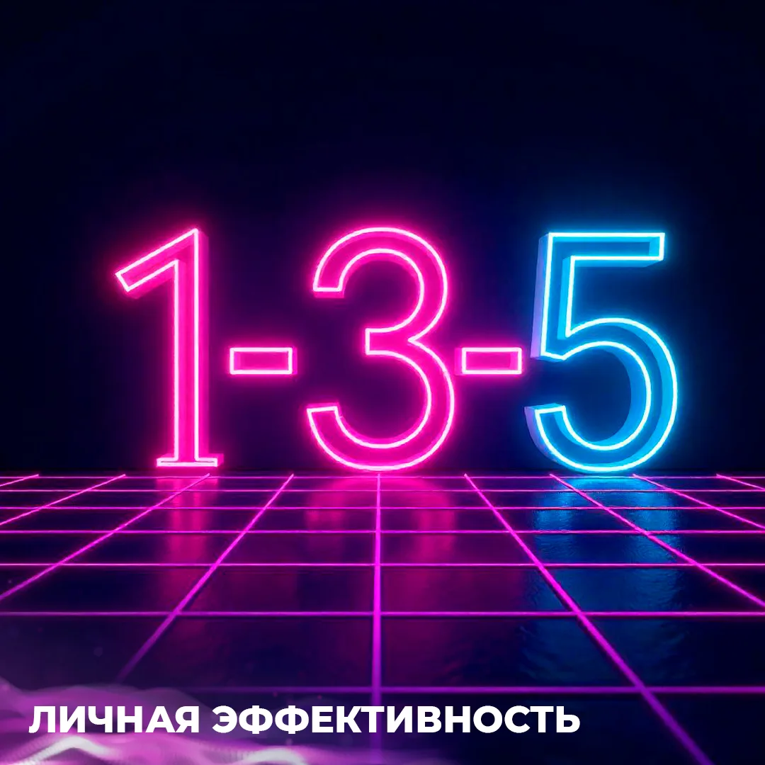 Правило личной эффективности 1-3-5

Каждый день вы определяете:

Одну крупную задачу, которая прибли
