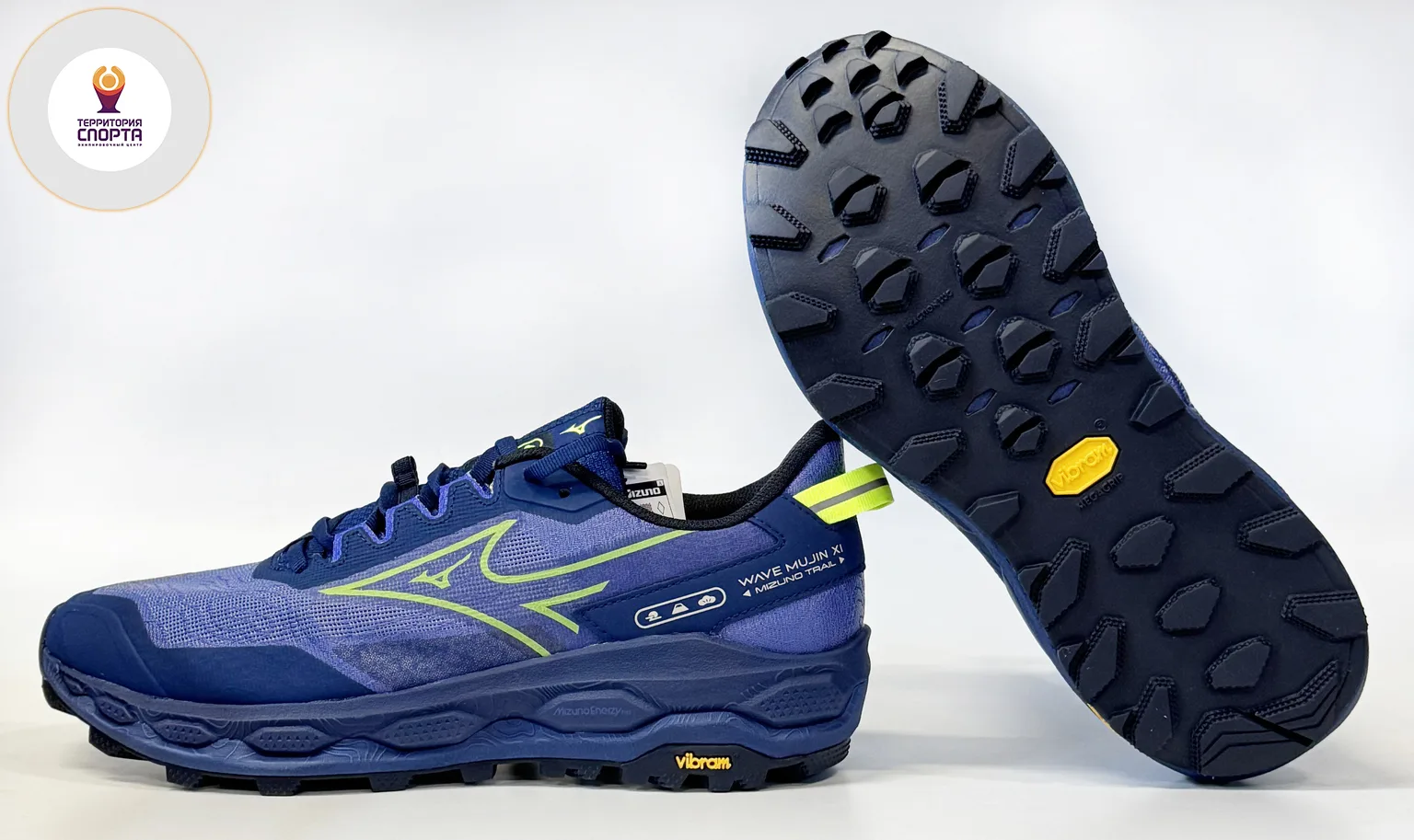 🔈Новинка! Мужские беговые кроссовки Mizuno Wave Mujin 11 (M) Dazzling Blue/Lightning Y...