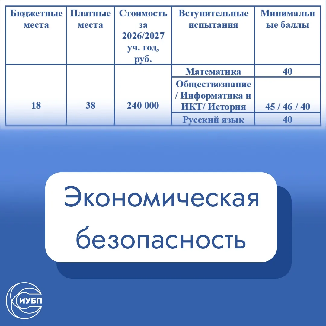 🔹 О направлениях: «Экономическая безопасность» 🔹