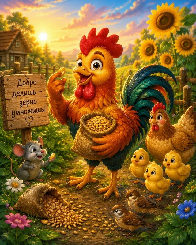 🐓🌾 «Как петушок собирал зёрнышки»