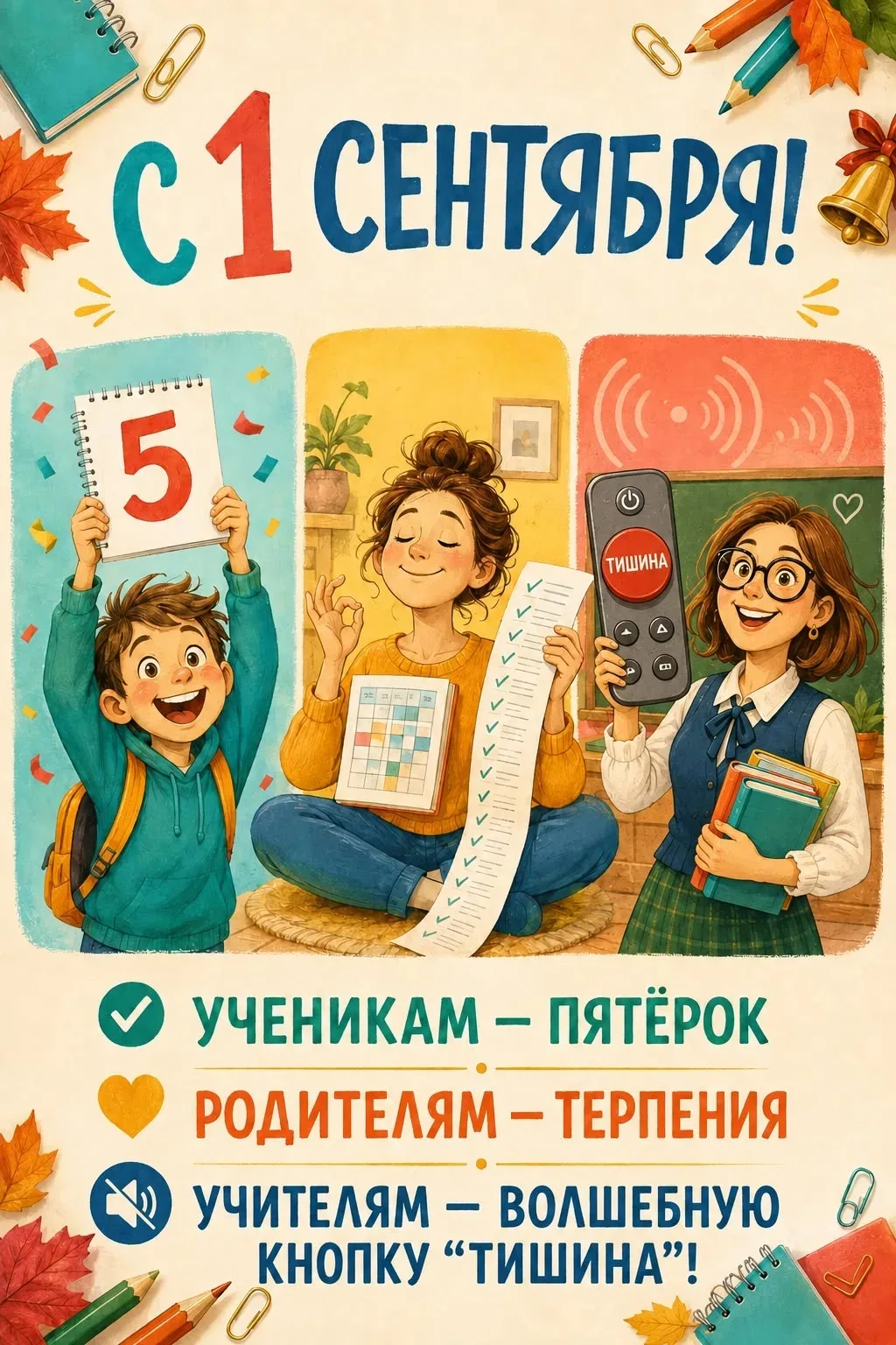 Дорогие ребята, уважаемые родители, любимые учителя, пусть сбудутся пожелания с этой ка...