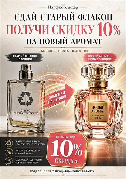 СДАЙ СТАРЫЙ ФЛАКОН - ПОЛУЧИ СКИДКУ 10% НА НОВЫЙ АРОМАТ!