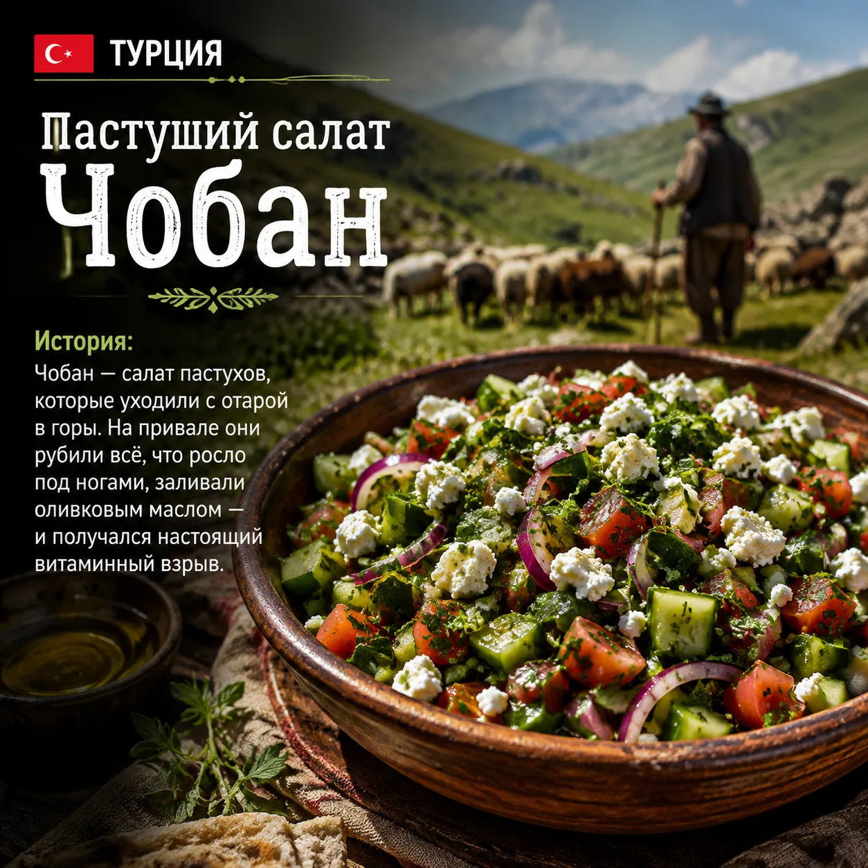 ТУРЦИЯ — Пастуший салат Чобан