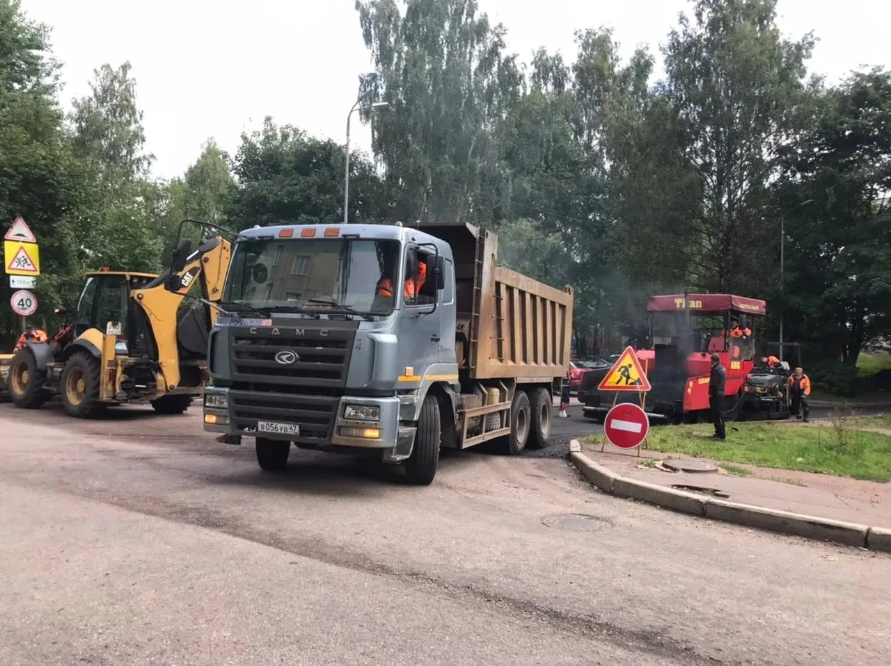 Выборг: дорожные работы продолжаются