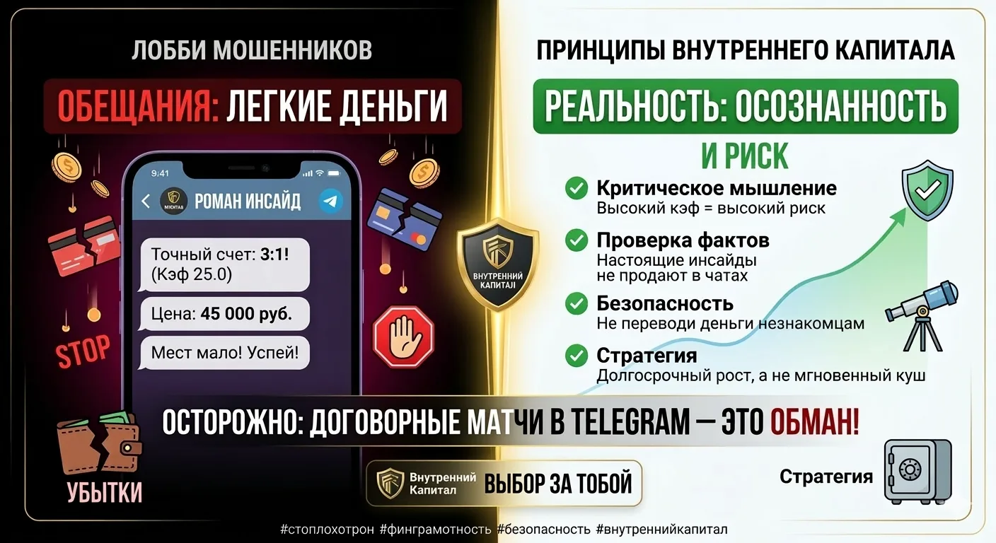 🛑 Анатомия обмана: Почему «договорняки» в Telegram — это билет в один конец.

В мире финансов есть 