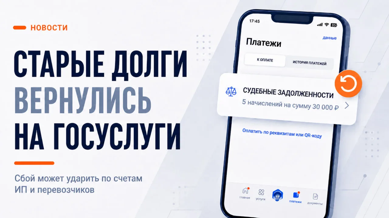 Начисление старых долгов на Госуслуги