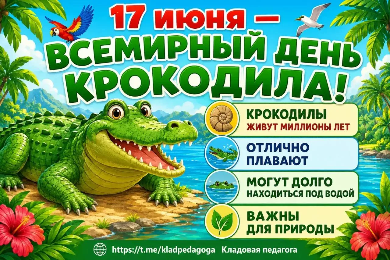17 июня - Всемирный день крокодила 🐊