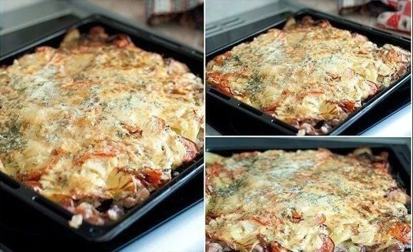 Слoeная каpтoшка с мясом