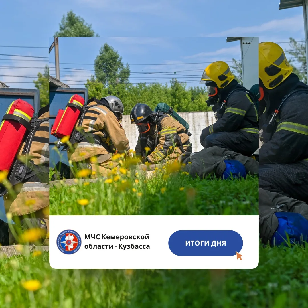 За дежурные сутки с 26 по 27 июля пожарно-спасательные подразделения Кузбасса ликвидировали 1️⃣5️⃣ п