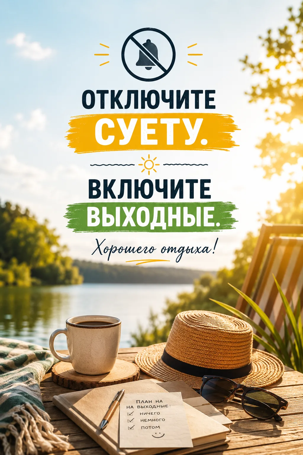 📵 Отключите суету. Включите выходные.