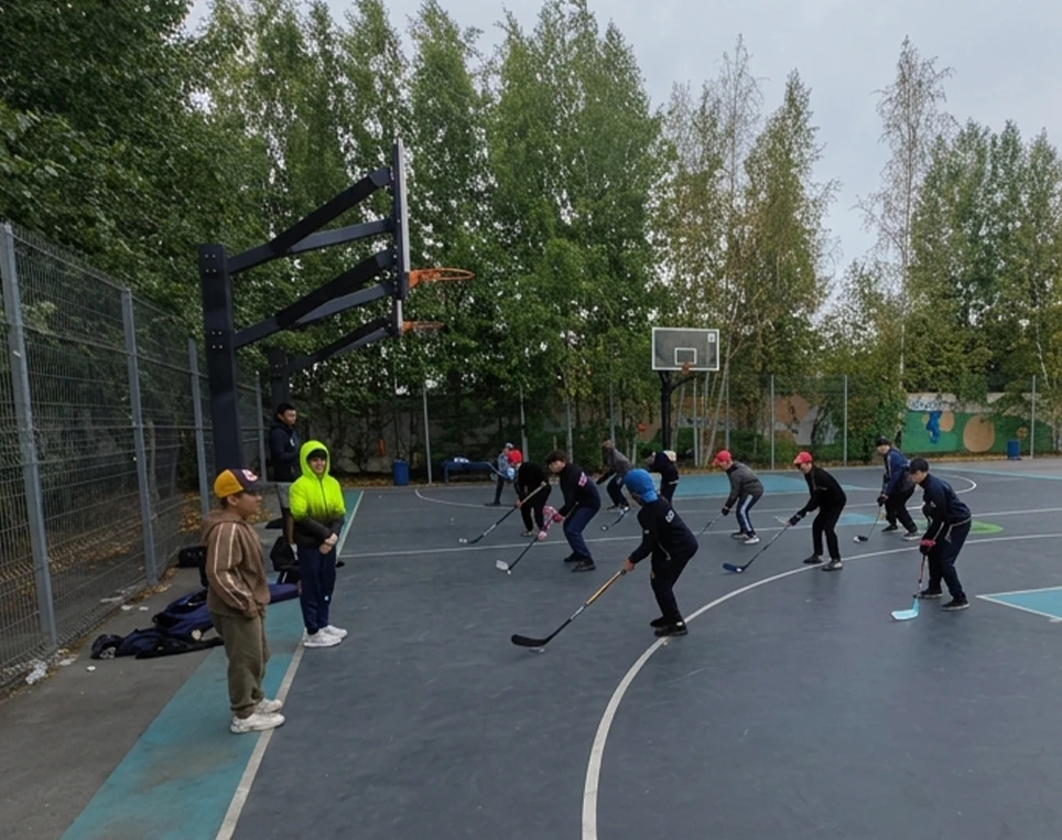 🏀🏒 Баскетбол и хоккей встретились на одной площадке!