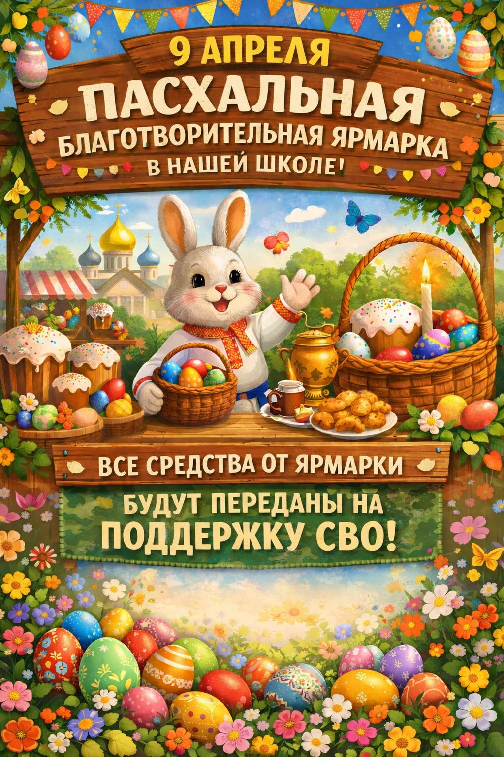 🕊 Добро своими руками: Пасхальная ярмарка в нашей школе. Дорогие друзья!
 Родители, ученики и учите
